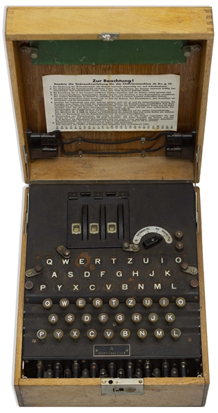 Enigma Machine Used by Germany During World War II -- Very Scarce, as Germans Were Ordered to Destroy the Machines to Prevent Capture by the Allies